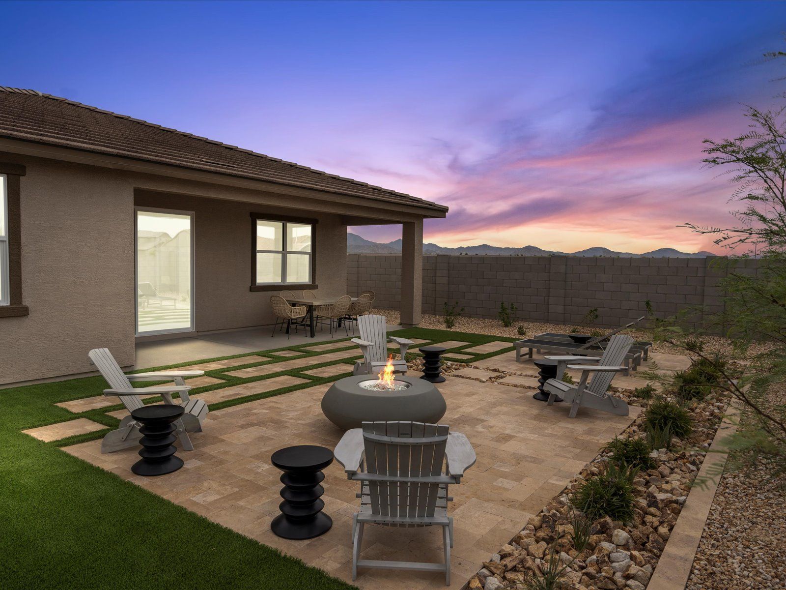 Backyard in the Lark Floorplan at Mesquite Mountain Ranch
