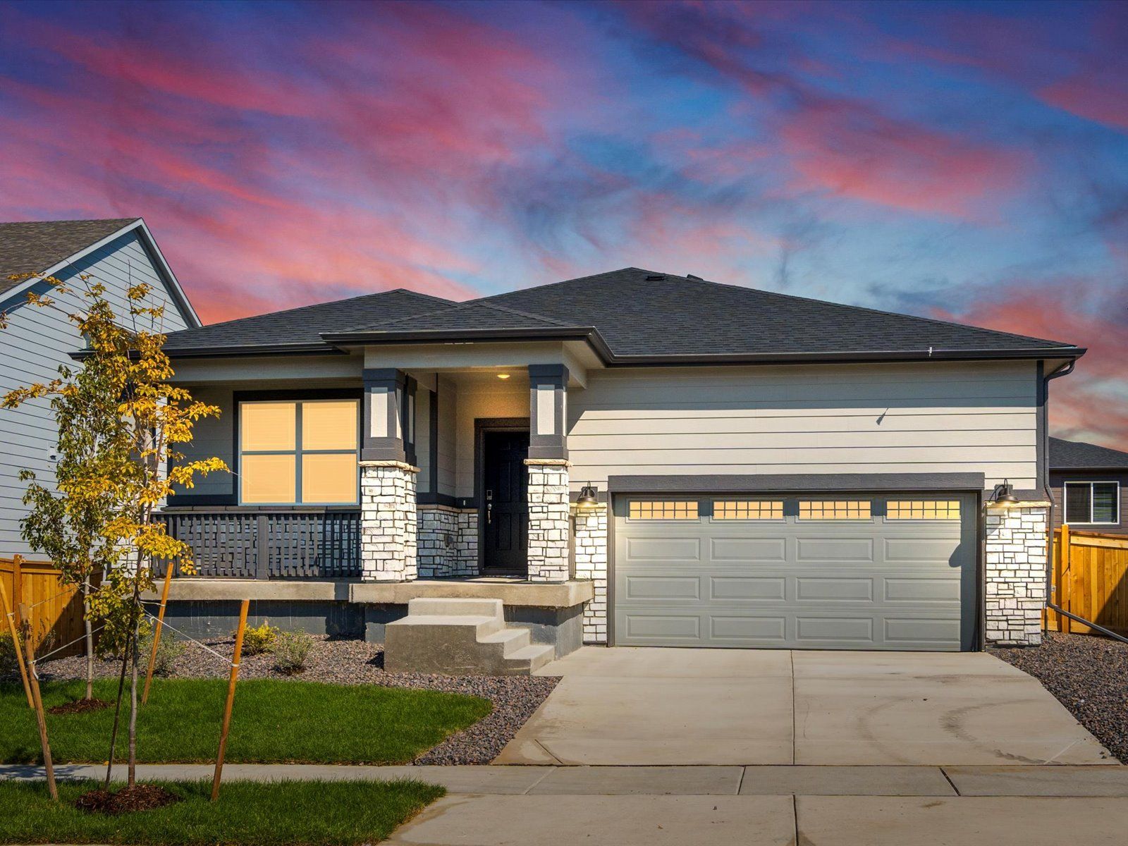 The Byers floorplan exterior image taken at a Meritage Homes community in Commerce City, CO.