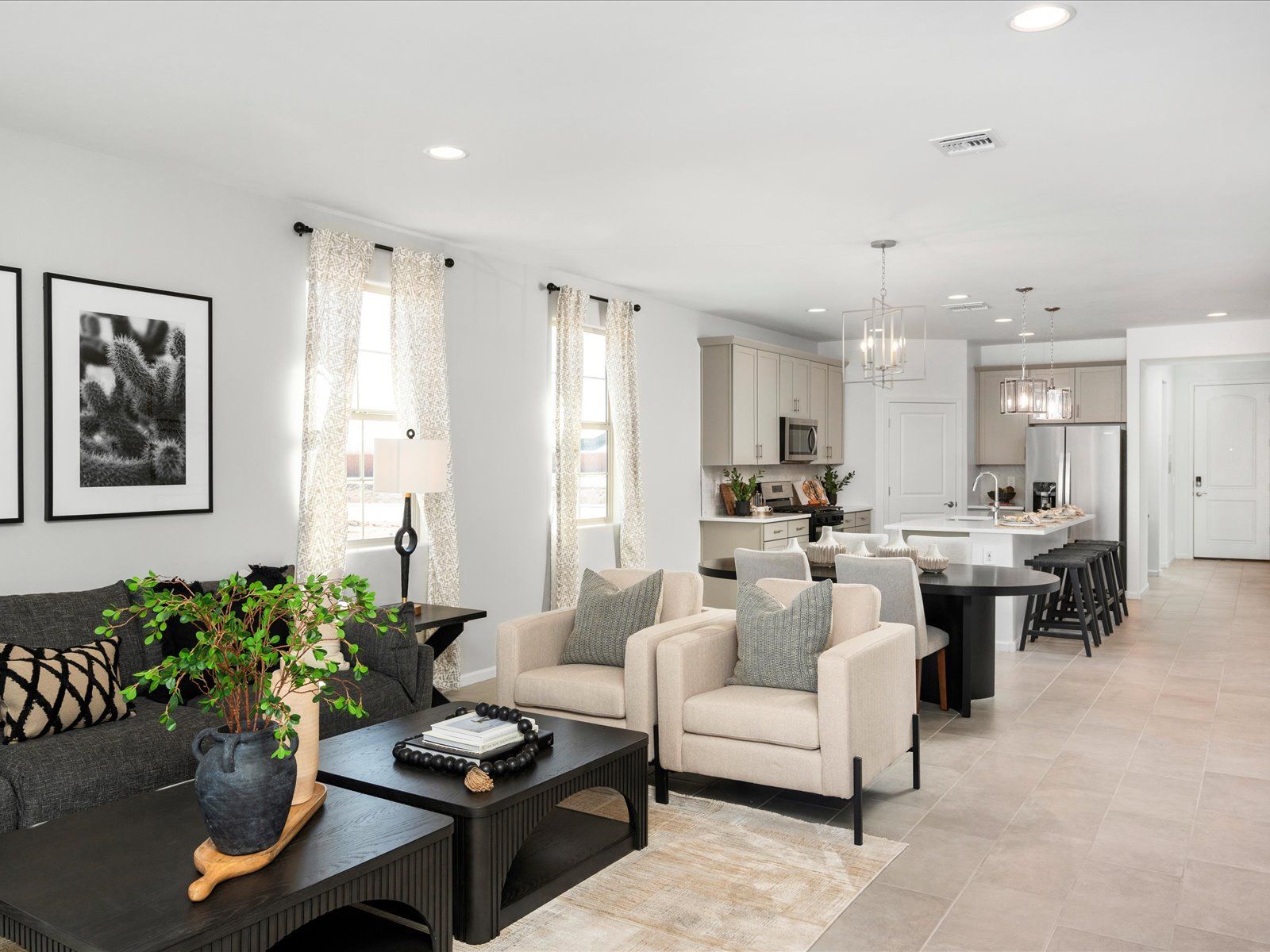 Living Area:Hosting is a breeze with the great room open to the dining room and kitchen.