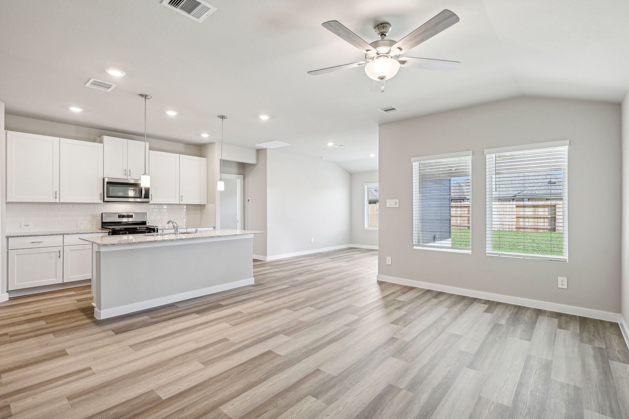 Great room:The Callaghan floorplan at Central Park Square.