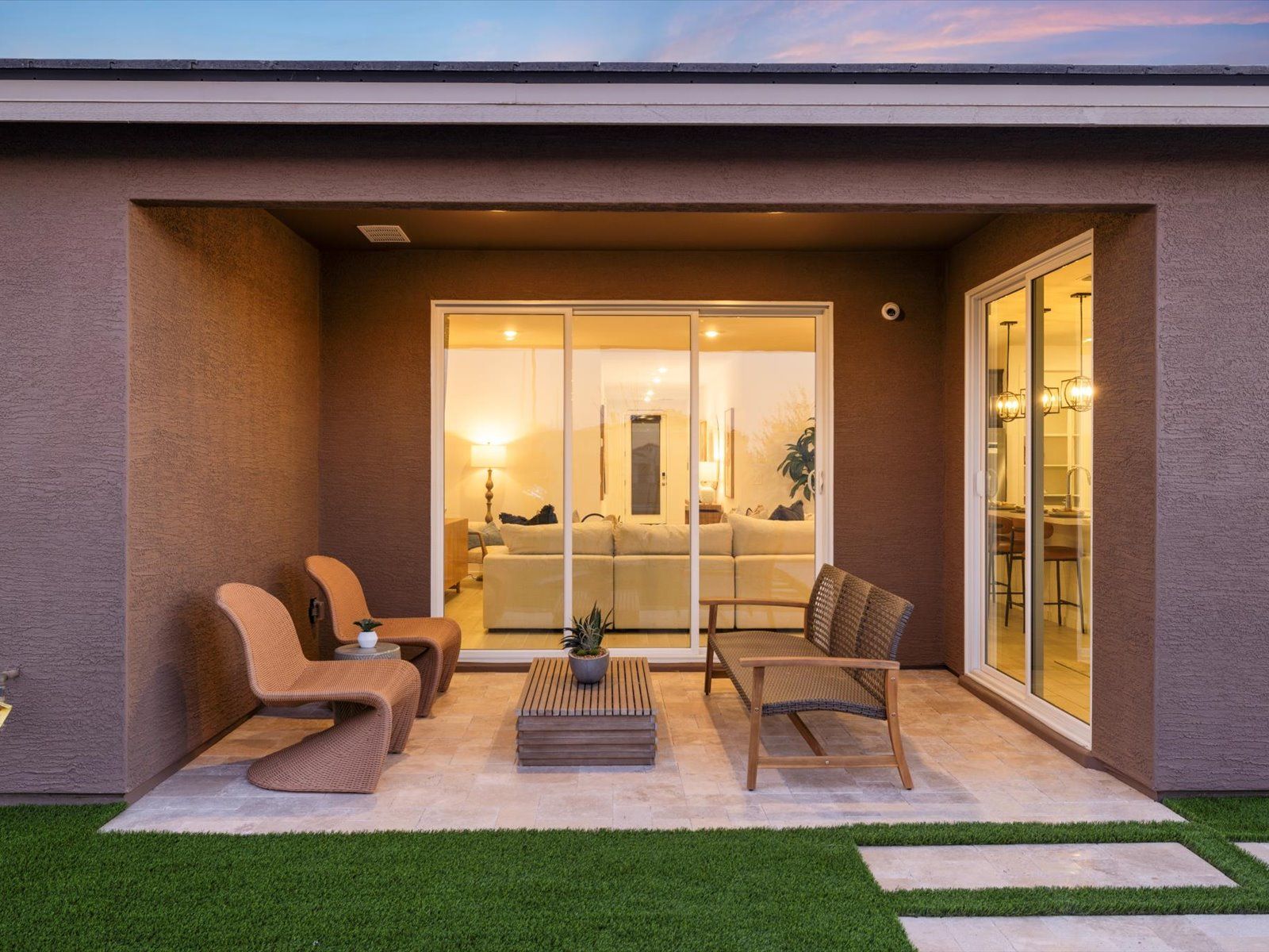 Backyard:Patio in Bailey Floorplan modeled at El Cidro