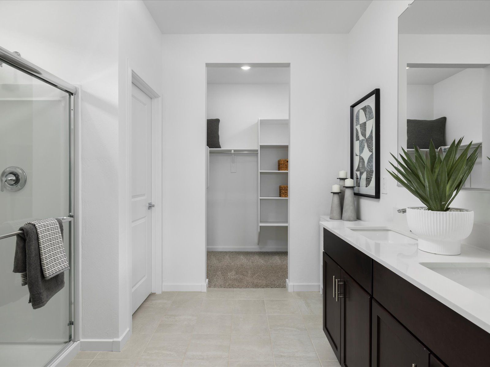 Primary Bath:The Leslie floorplan modeled at Anthem at Merrill Ranch