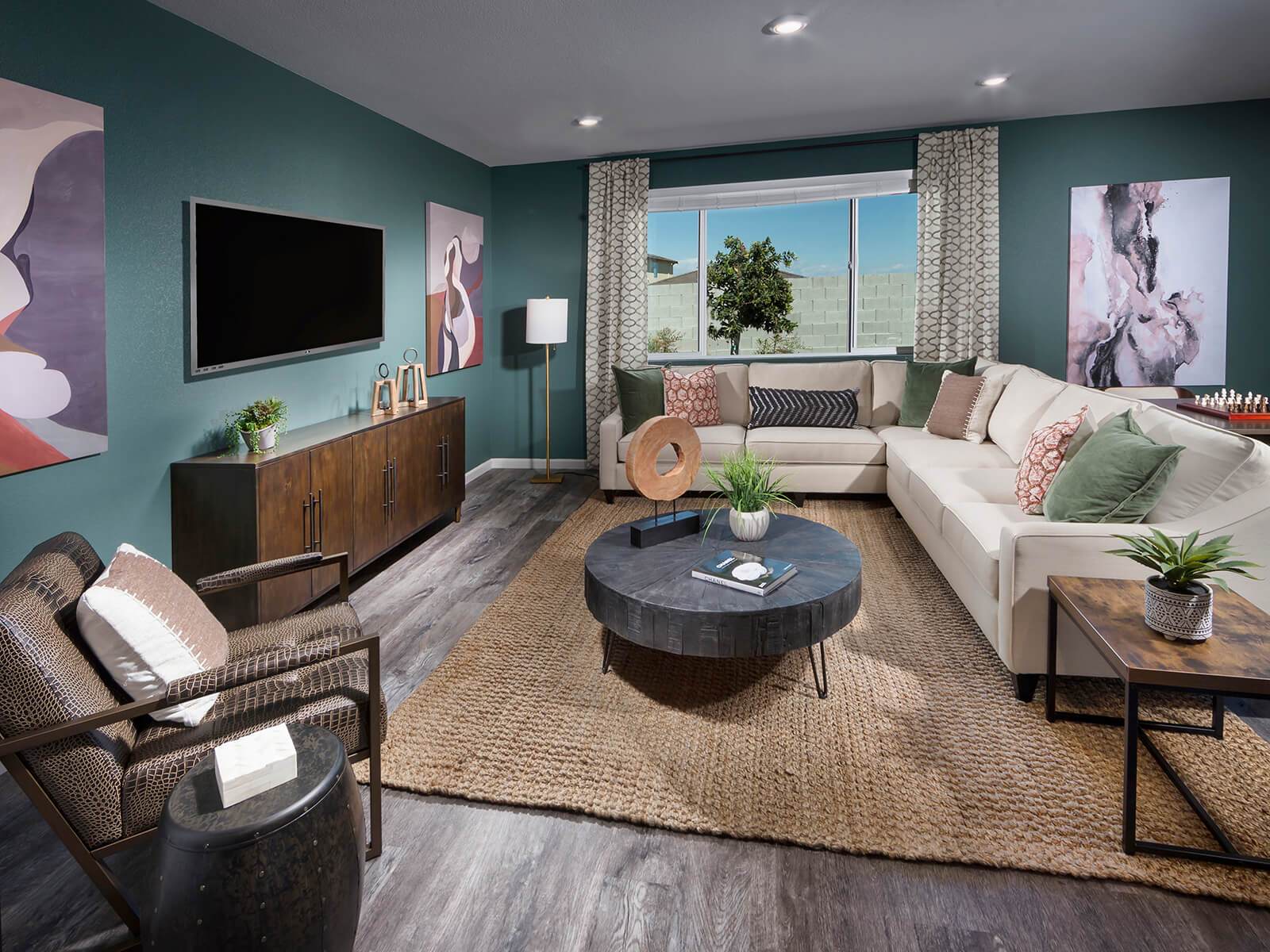 Living Room:Living room in a 5015 floorplan at a Meritage Homes community in Manteca, CA.
