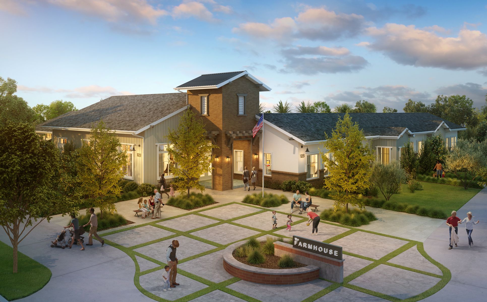 Farmhouse Entrance Rendering