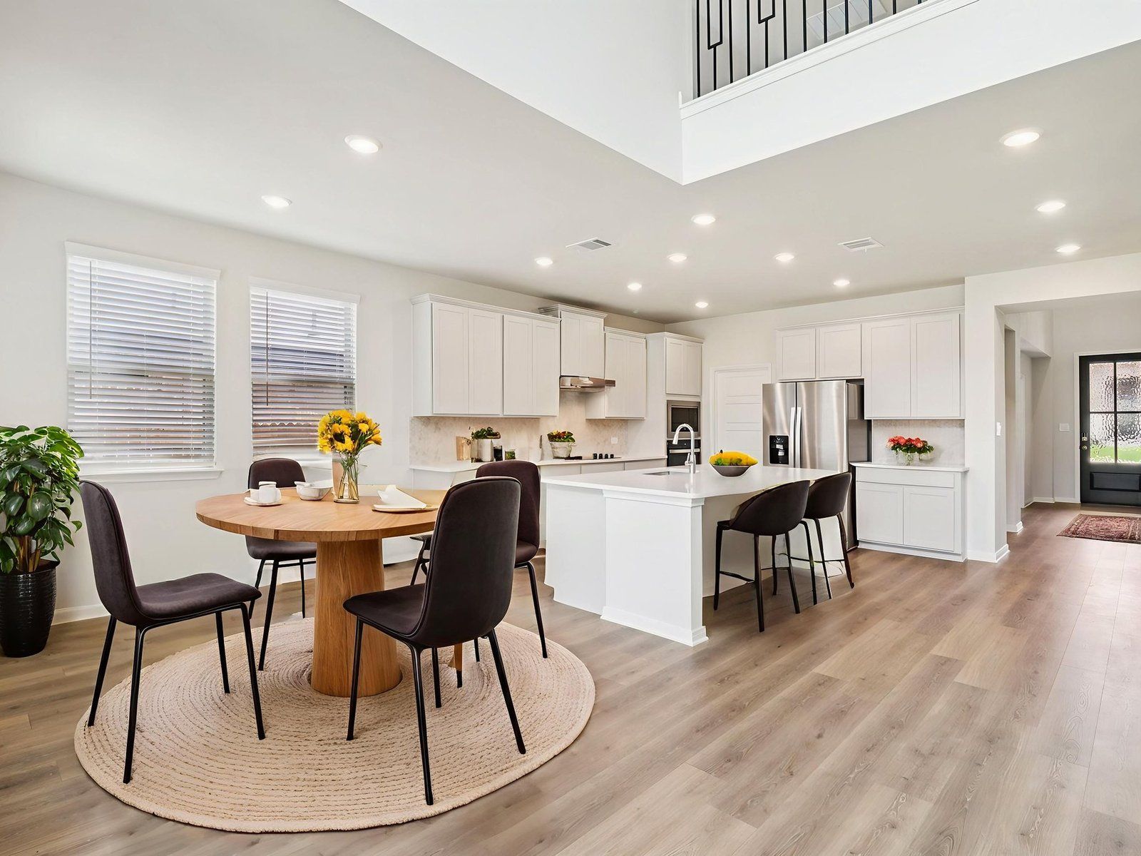 Virtually staged dining room in the Evergreen plan at a Meritage community in San Antonio.:Virtually Staged Dining Room