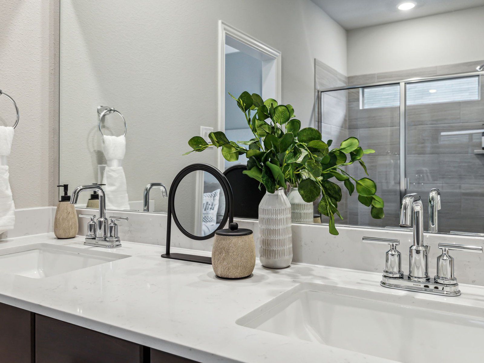 Primary bathroom with double vanity and large walk-in closet:Primary Bathroom