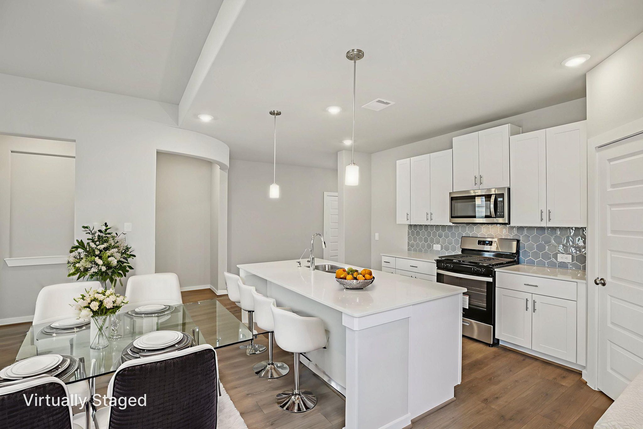 Kitchen:The Texoma floorplan in Glendale Lakes of Rosharon, TX.