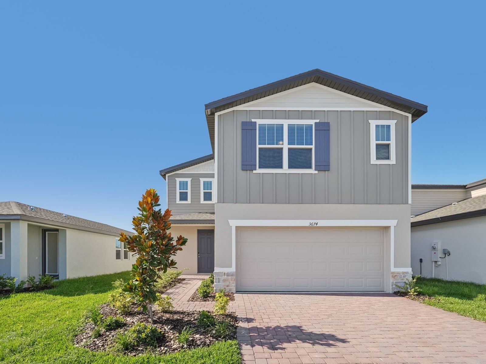 The Zion floorplan at 3674 Portsmouth Lane.:Front Exterior