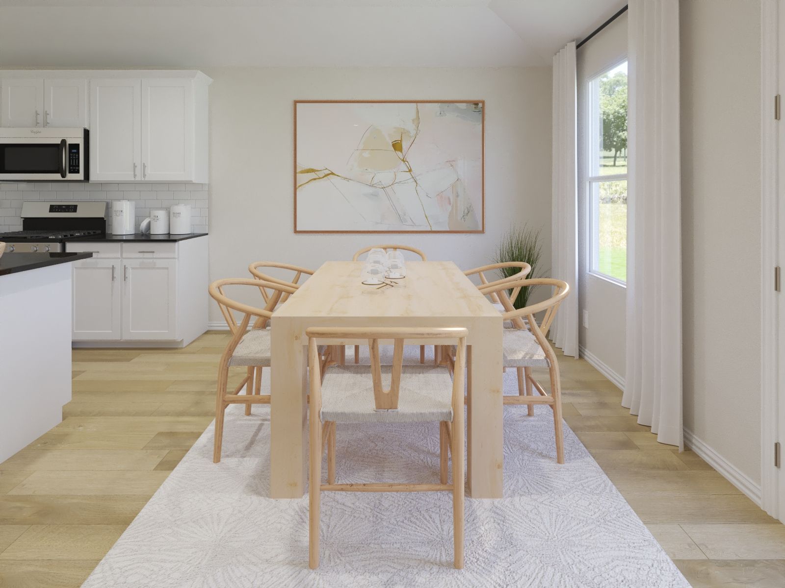 Enjoy dinners around the dining table:Dining Room