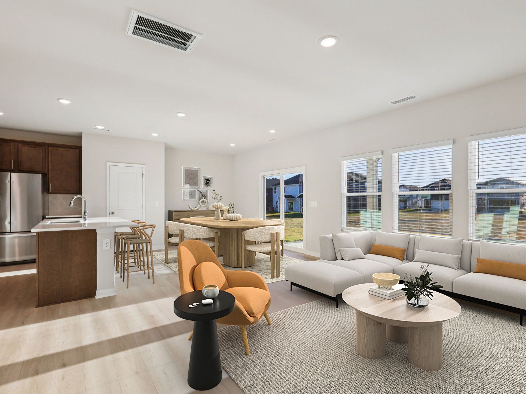 Great Room:Great room in the Lennon floorplan at a Meritage Homes community in Garner, NC.