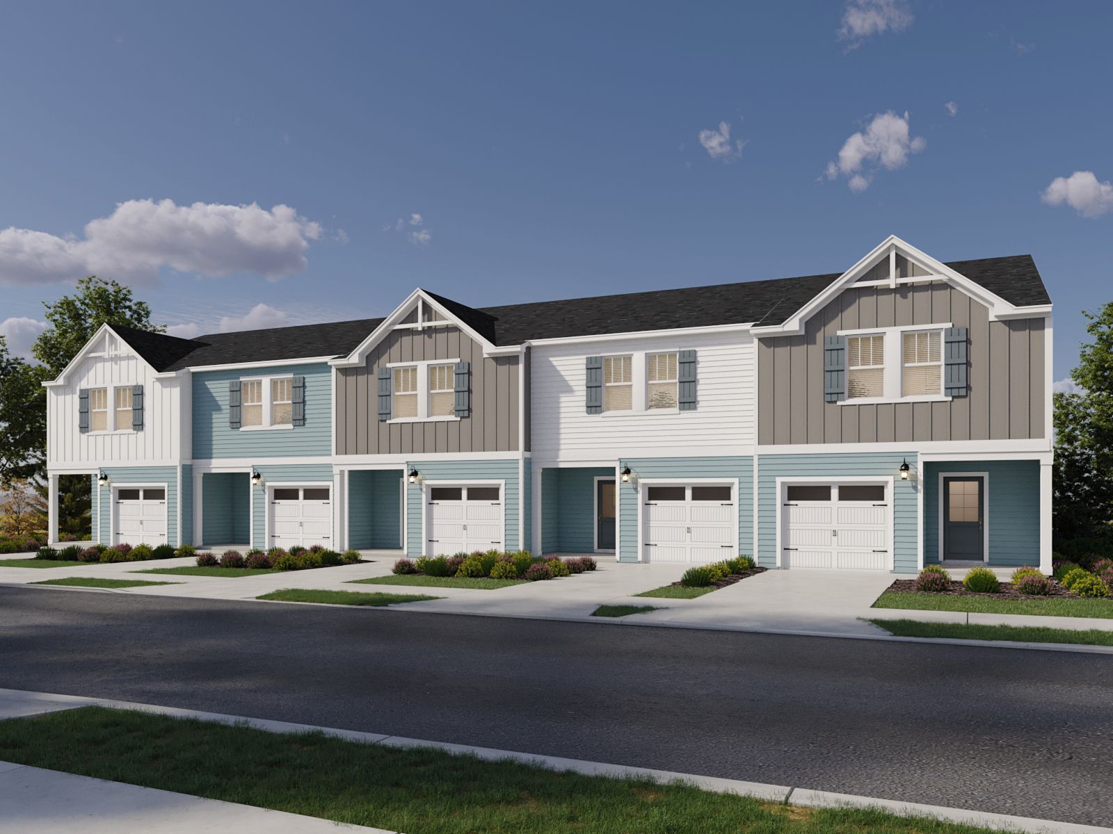 Rocky River Towns:5 Plex Townhomes at a Meritage Homes community in Charlotte, NC.