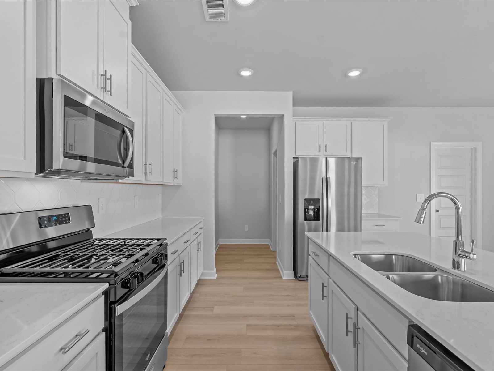 Kitchen:The Johnson floorplan modeled at Maxwell Commons.