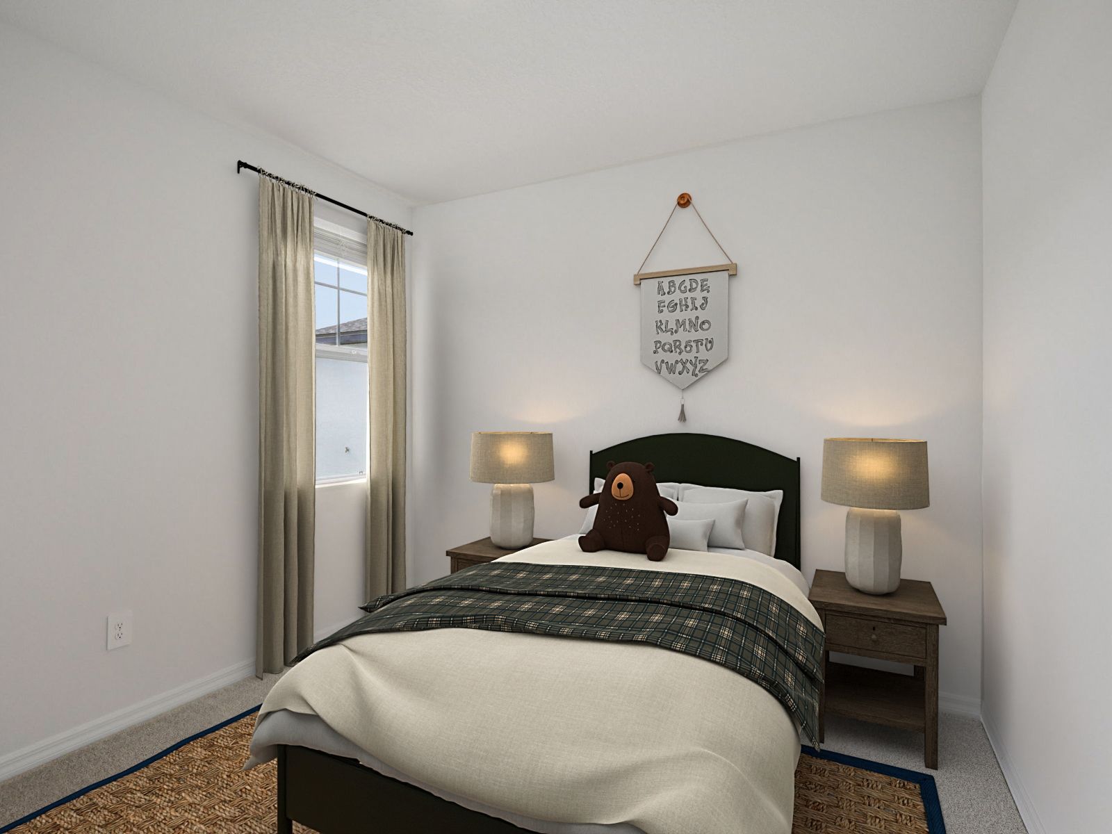 Virtually Staged Secondary Bedroom:Virtually Staged Secondary Bedroom