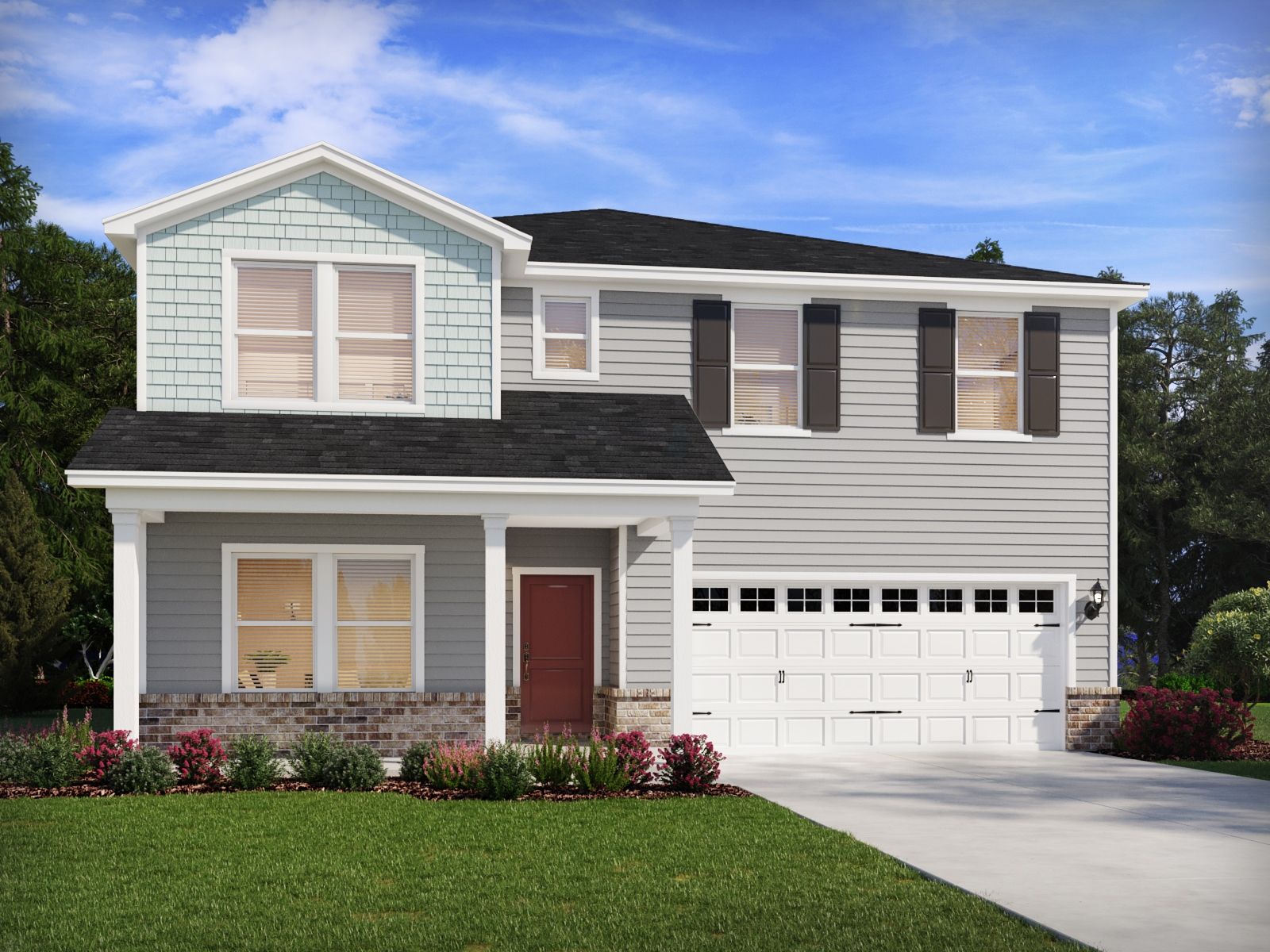 Taylorsville Elevation Rendering:Taylorsville elevation rendering at a Meritage Homes community in Wendell, NC.