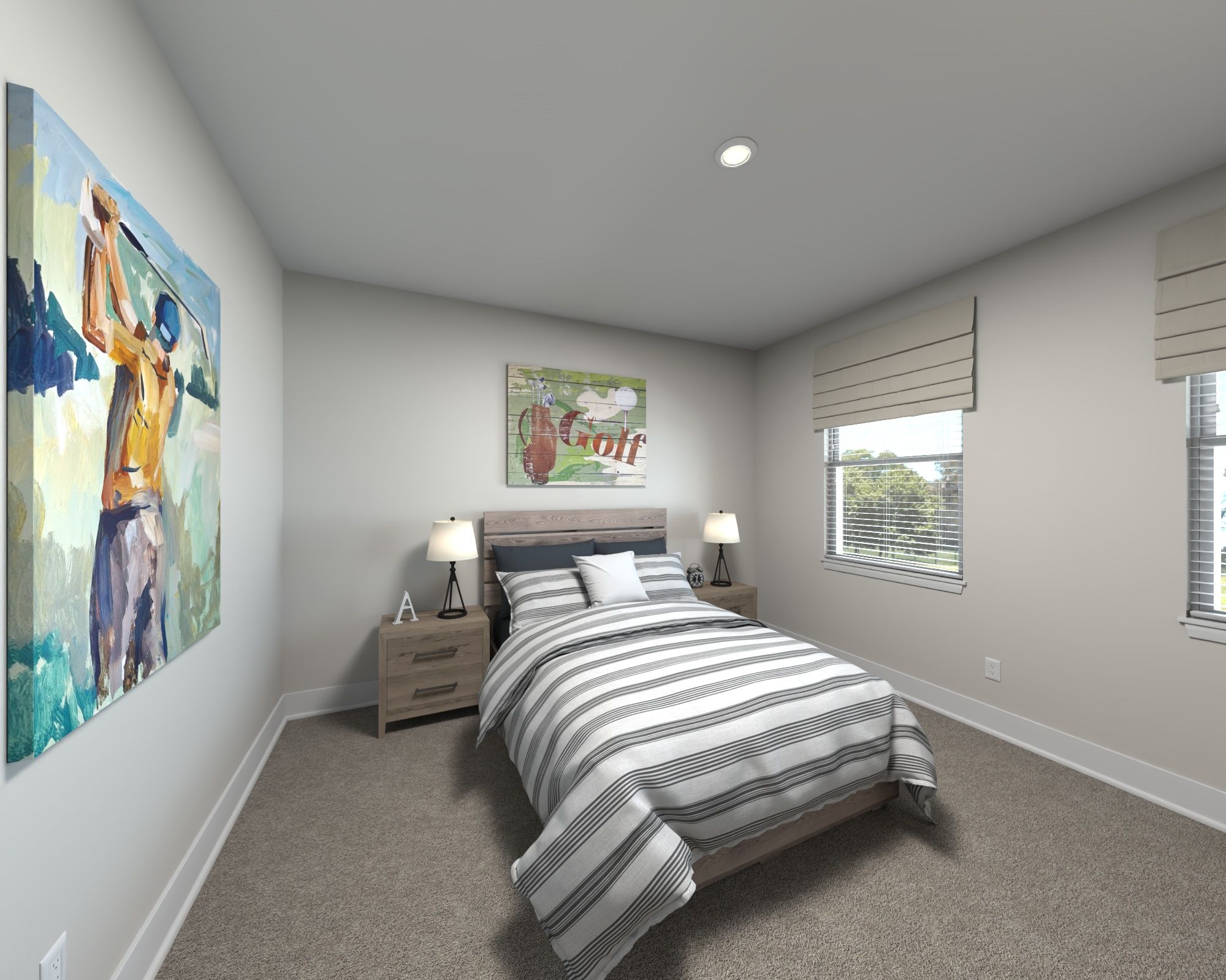 Secondary Bedroom:Secondary bedroom in the Watson floorplan at Meritage Homes.