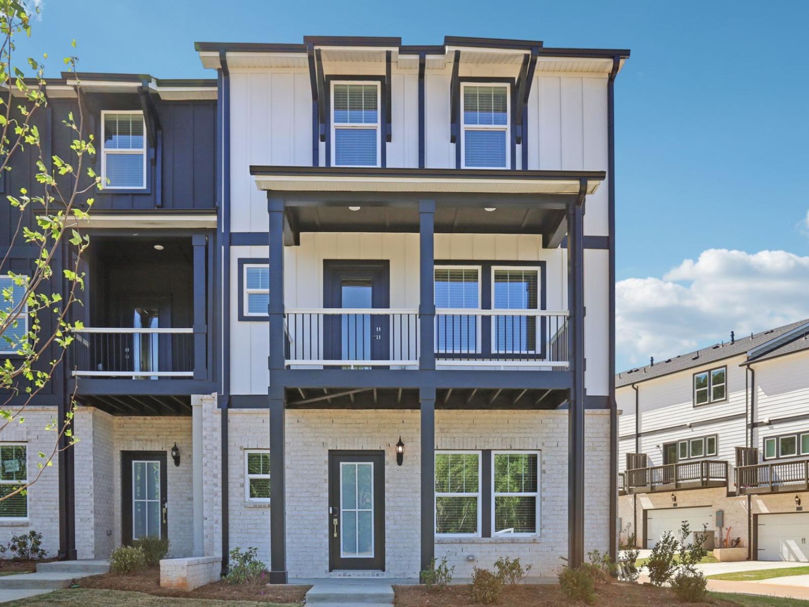 Front Exterior:The Jordan floorplan with Elevation F modeled at Hemingway.