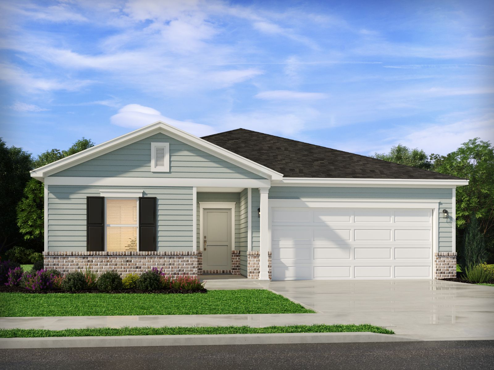 Front Exterior Elevation B of the Chandler Floorplan.:Front Exterior Elevation B of the Chandler Floorplan.