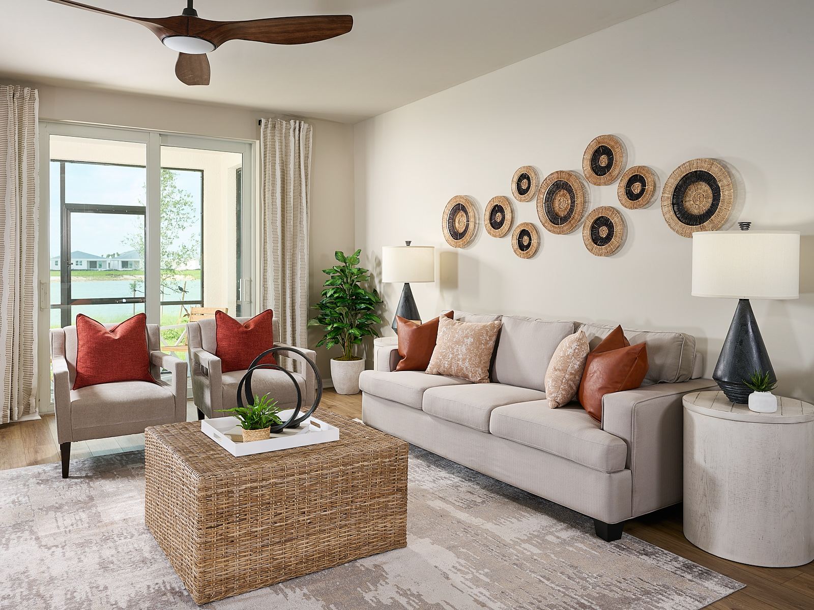 Family room in the Canary floorplan modeled at Crescent Lakes at Babcock Ranch