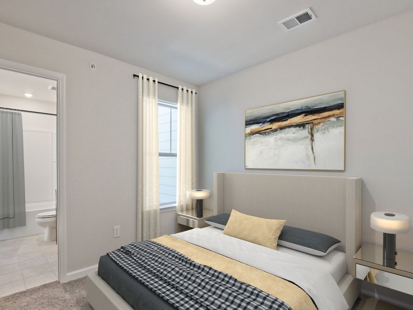 RAL_The-Grove_Carmine_Interior_Bedroom-3.jpg:Secondary bedroom in the Carmine floorplan at a Meritage Homes community in Atlanta, GA.