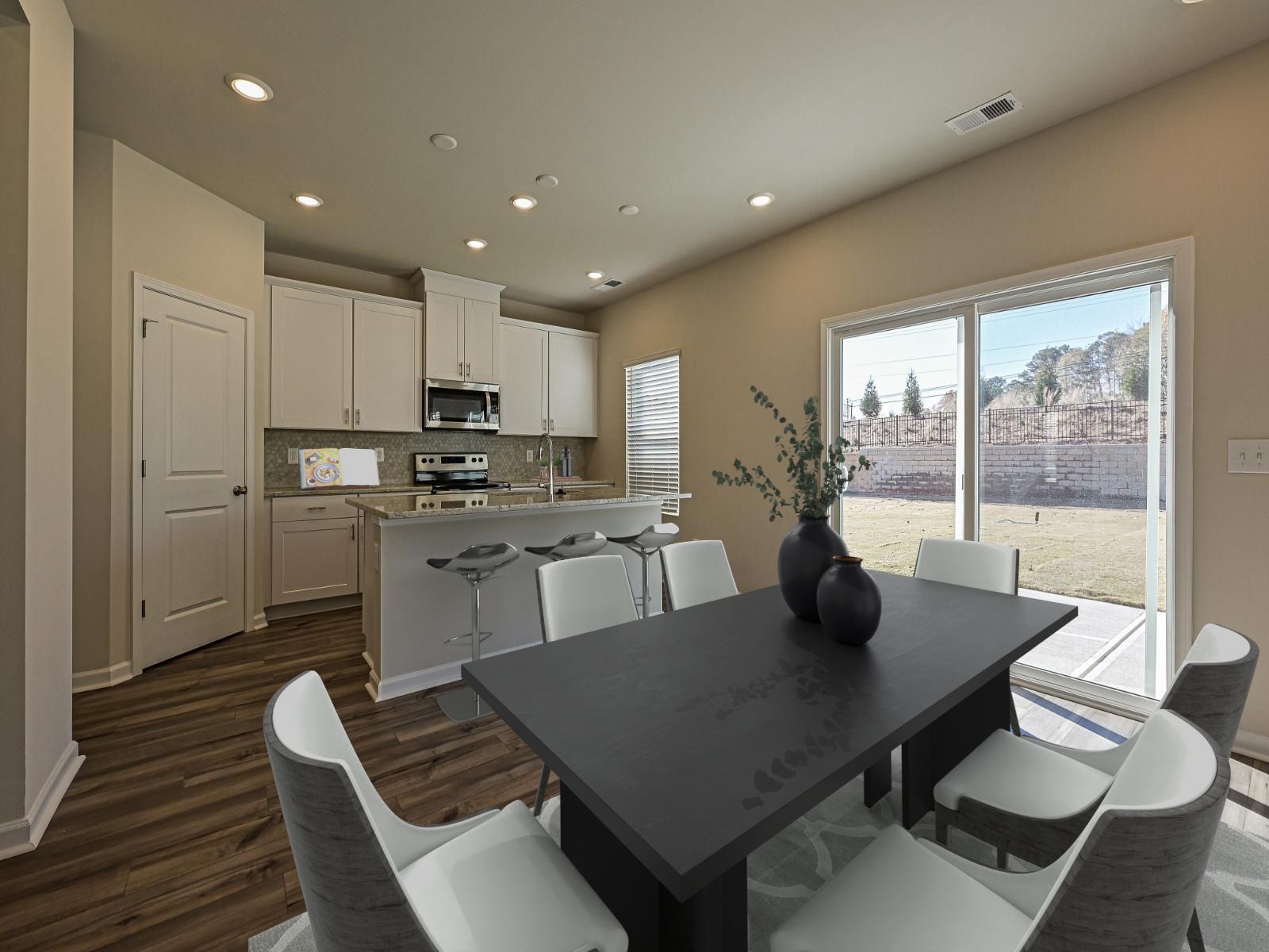 Kitchen:A dining space that connects to your new kitchen.