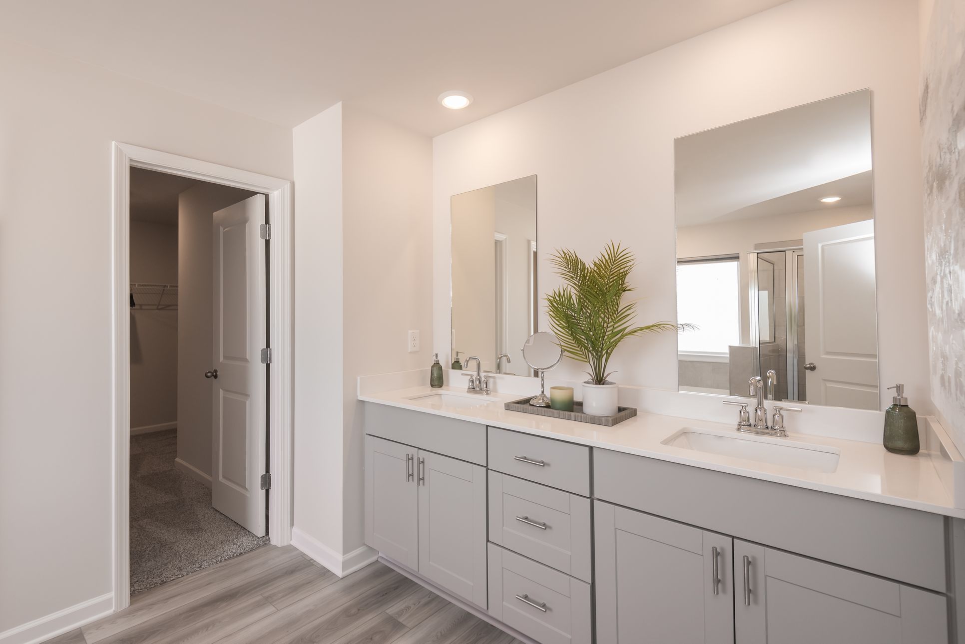 The primary suite includes dual sinks that make getting ready in the morning a breeze.:The primary suite includes dual sinks that make getting ready in the morning a breeze.
