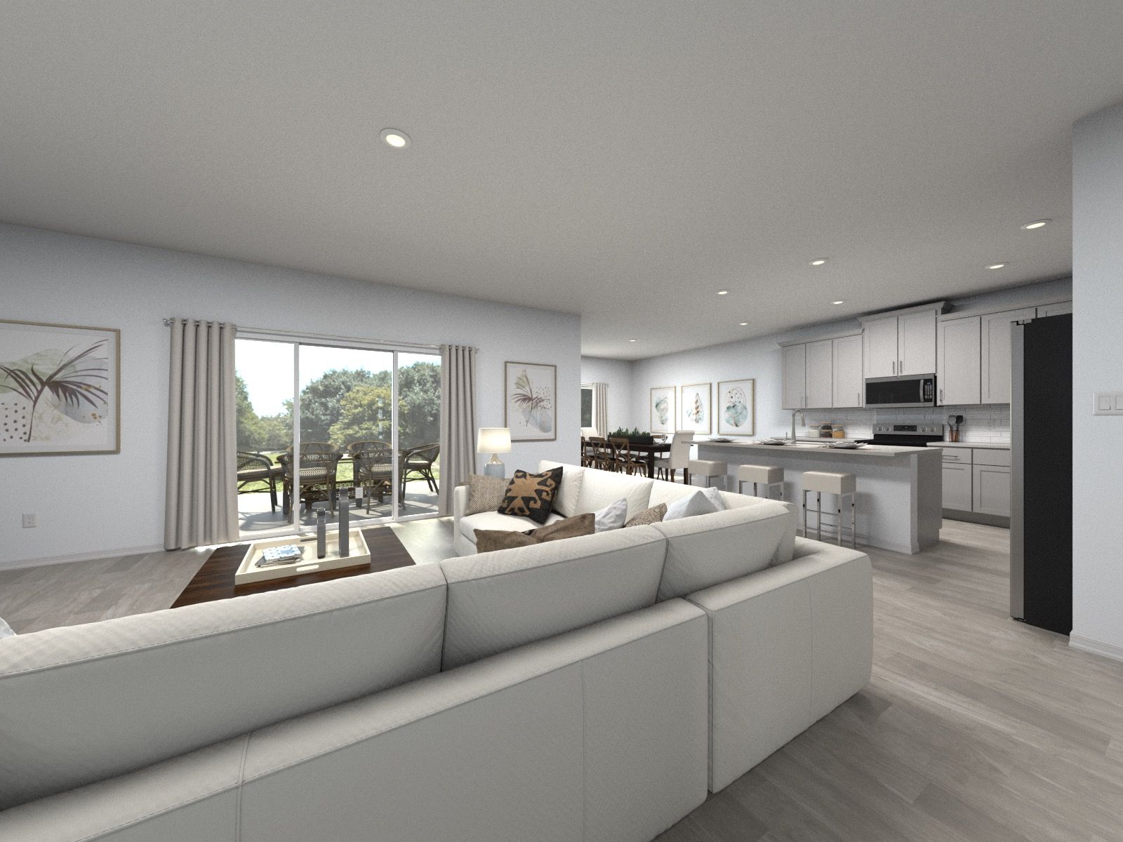 Great room of the Zander floorplan.:Great room of the Zander floorplan.