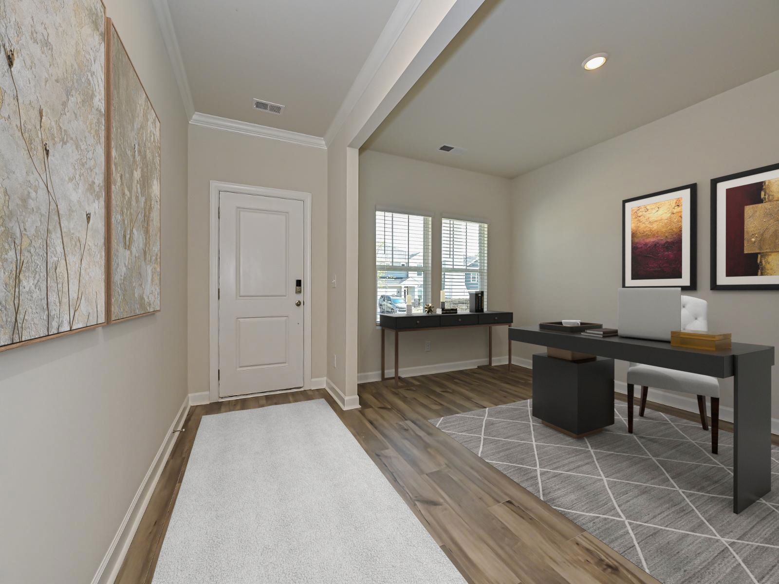 Flex Room:The versatile flex space makes for a great home office.