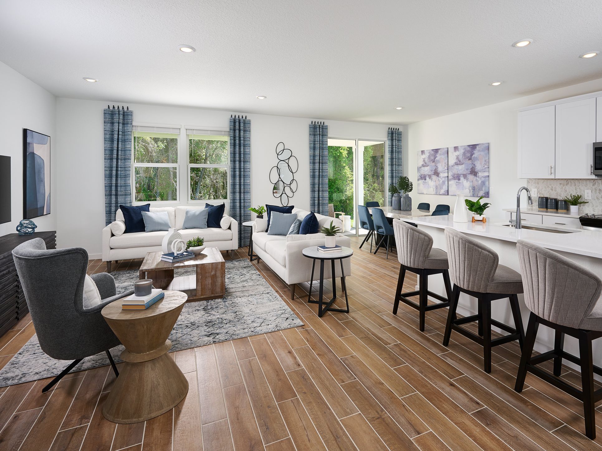 Great room of the Orchid Plan modeled at Colbert Landings.:Great room of the Orchid Plan modeled at Colbert Landings.
