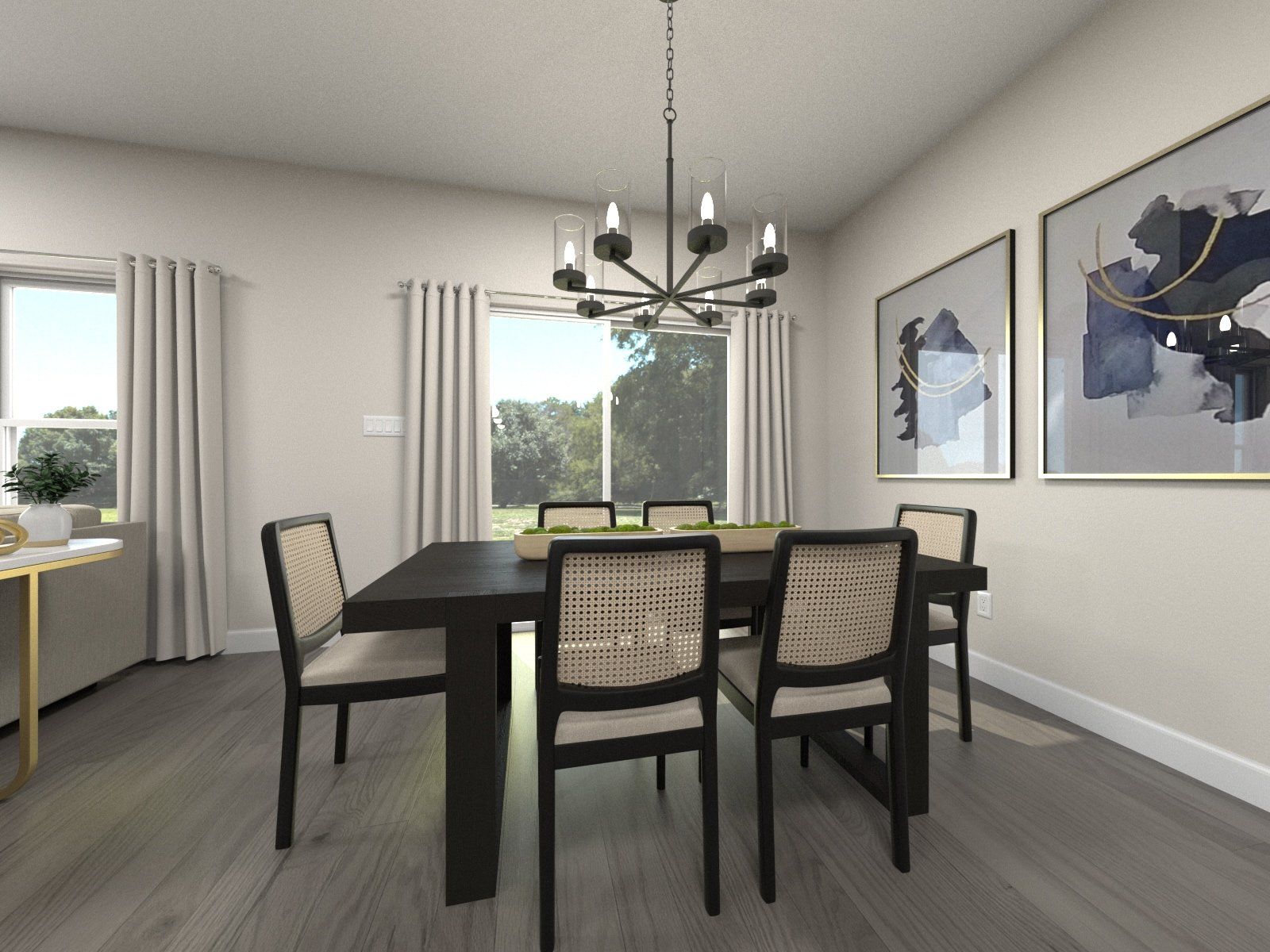 Virtually Staged Dining Room:The open-concept floorplan allows for easy entertaining.