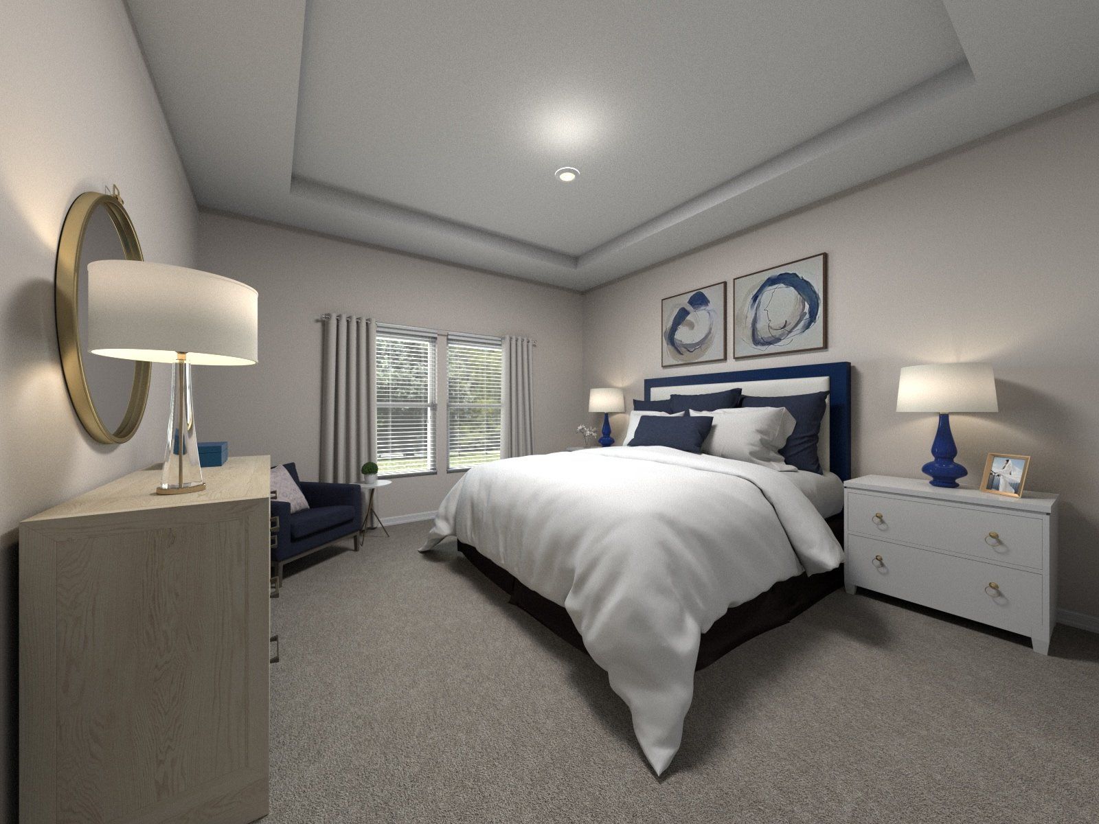 The primary suite offers a private retreat.:Primary Suite