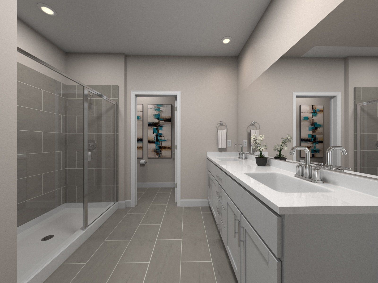MRT_NSH_Chatham-Standard_Primary-Bathroom.jpg:The primary bathroom offers dual vanity sinks and a walk-in shower.