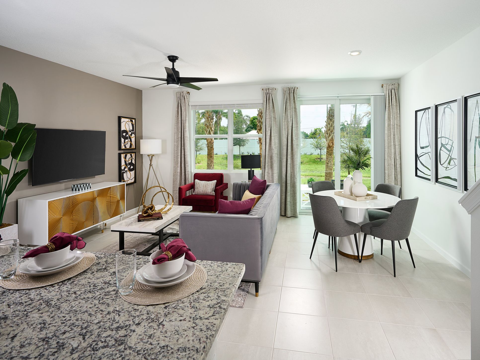 Great room:Great Room in the Pompano floorplan modeled at Tidewater