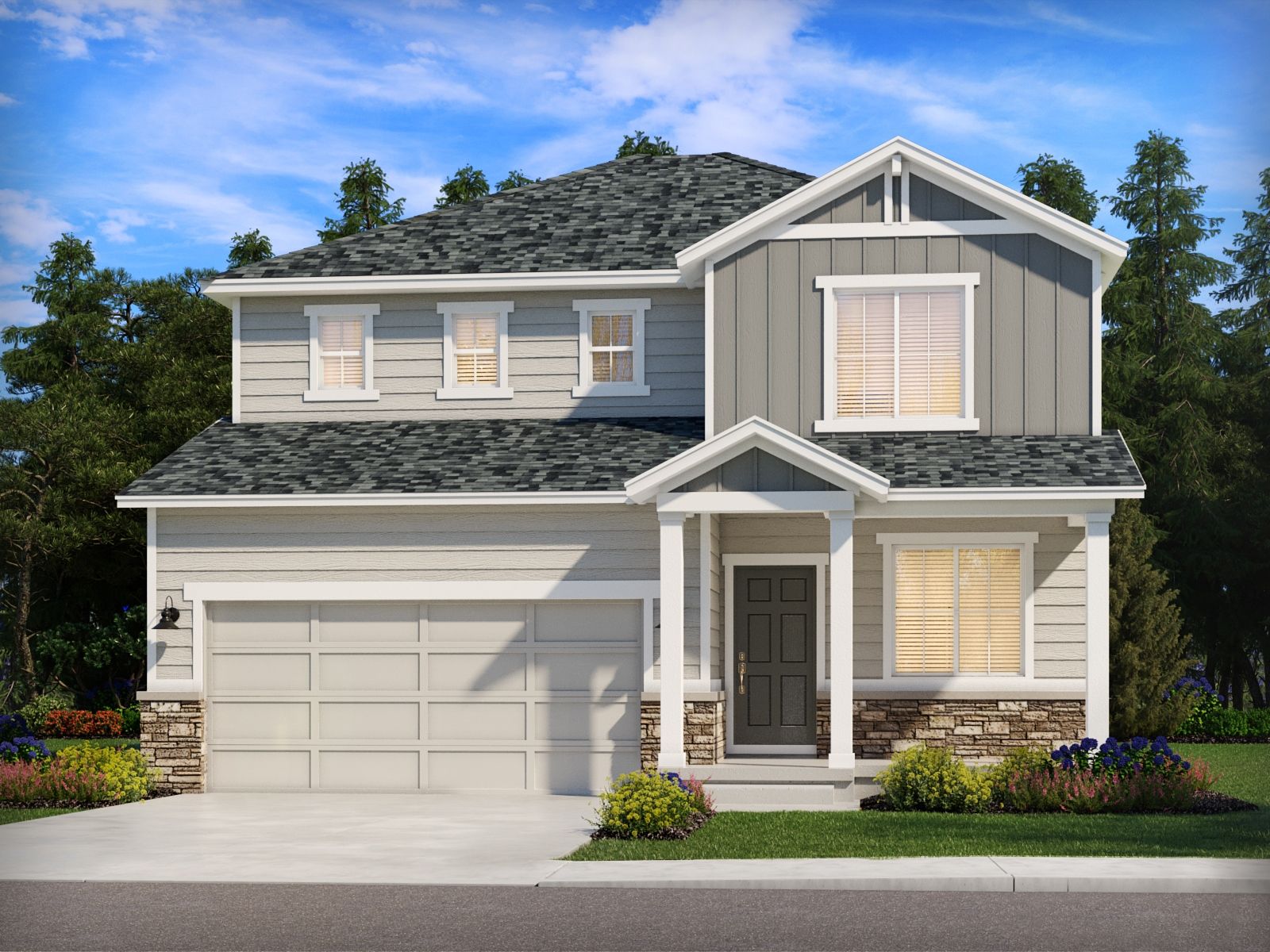 The Pagosa elevation C at Lorson Ranch in Colorado Springs:Pagosa