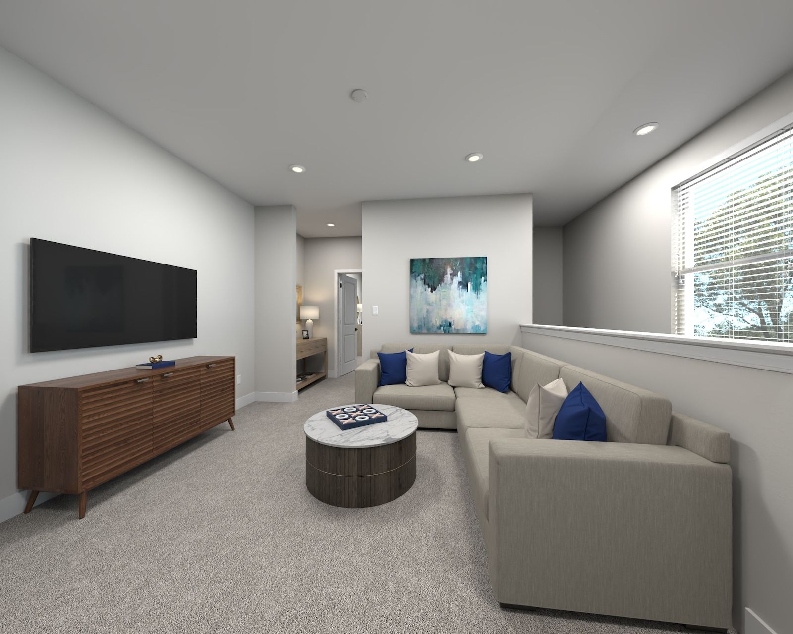 Virtually Staged Loft:The upstairs loft gives kids a place to hangout.