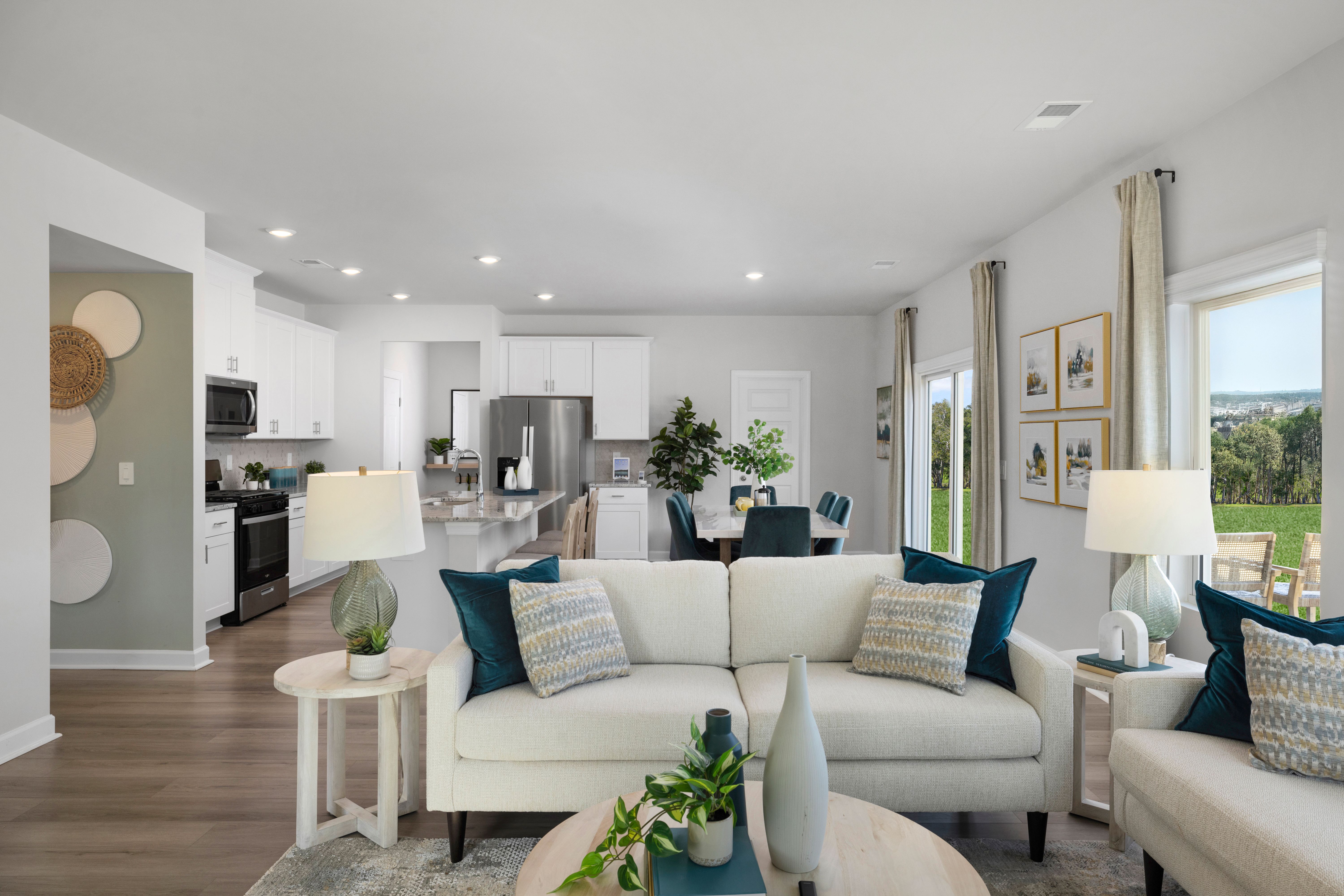 GRN_BrayfieldManor_Brentwood_Livingroom_708PenfoldPointe_Model:Welcome to the Brentwood model at Brayfield Manor.