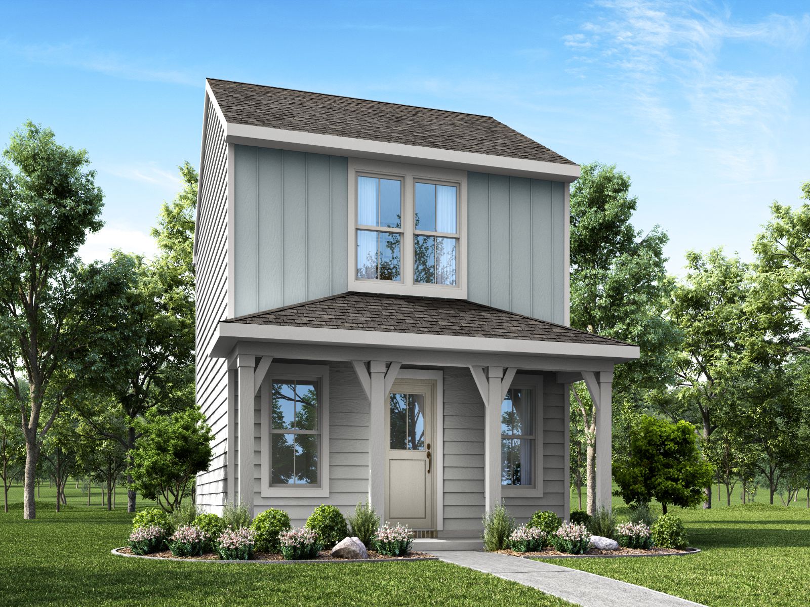 Parker front exterior rendering at a Meritage Homes community in Gulfport, MS.:Parker front exterior rendering at a Meritage Homes community in Gulfport, MS.