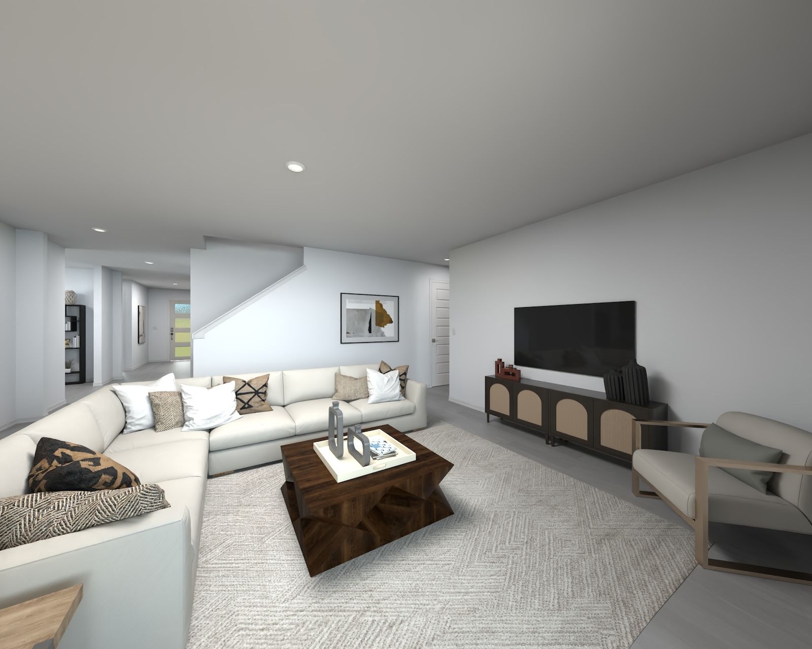 The Zander Floorplan Rendering Living.:The Zander Floorplan Rendering Living.