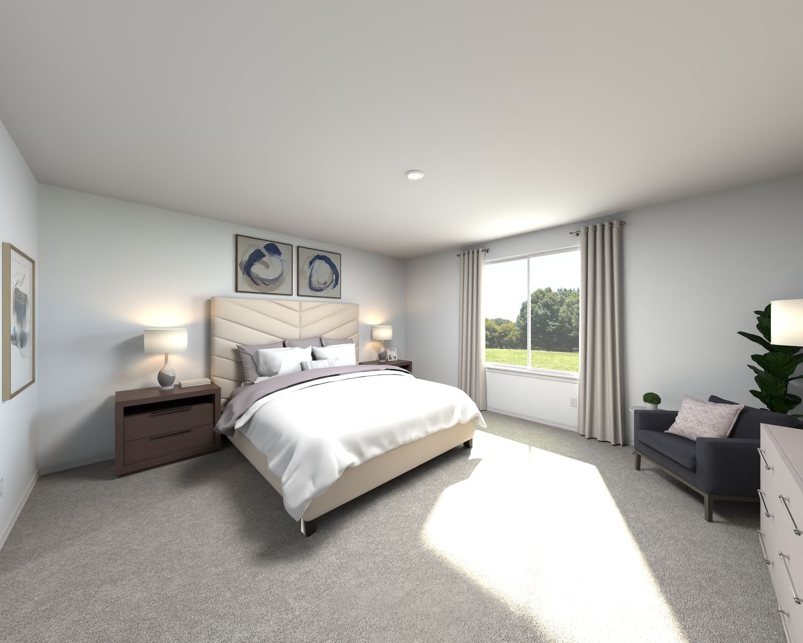 The Zander Floorplan Rendering Primary Bedroom.:The Zander Floorplan Rendering Primary Bedroom.