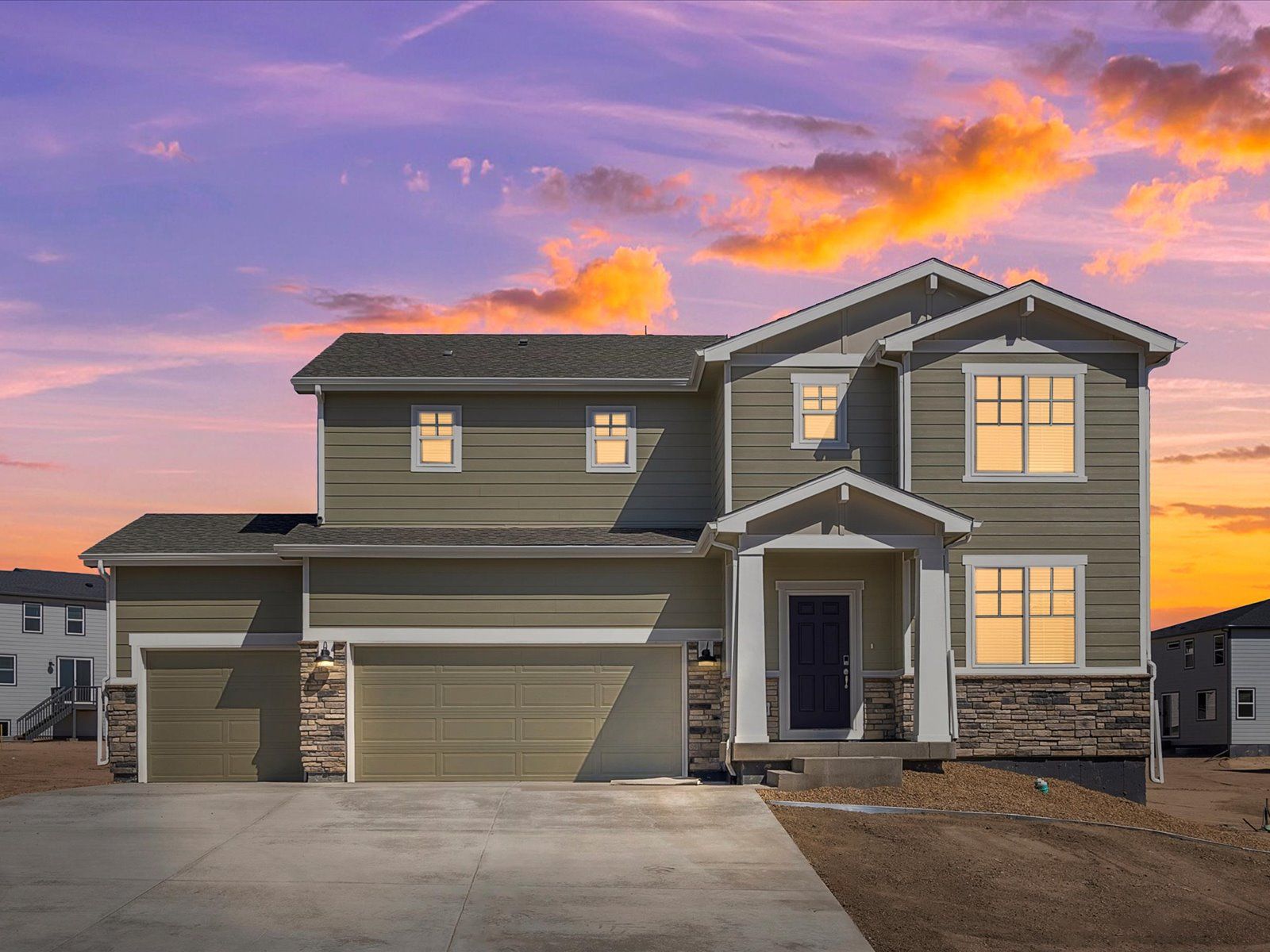 Exterior:The Monarch floorplan image taken at a Meritage Homes community in Falcon, CO