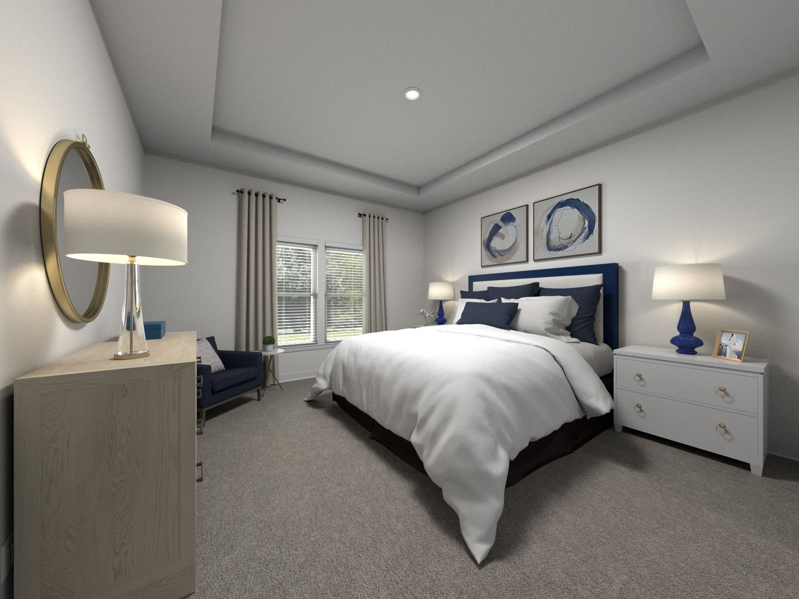 The primary suite offers a private retreat.:Primary Suite