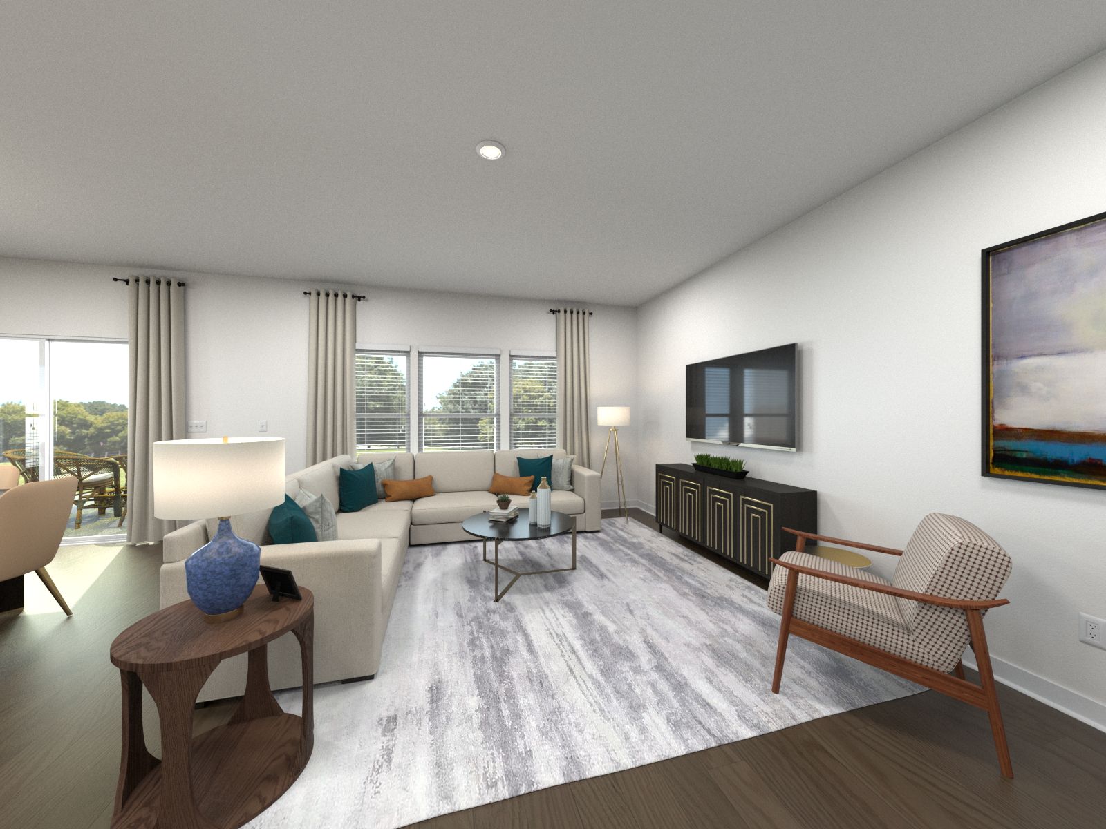 Great Room:Enjoy family movie nights in the spacious great room.