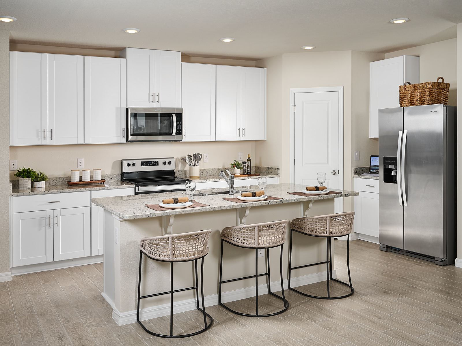 The Foxglove Floorplan Kitchen Modeled at Magnolia Bay.