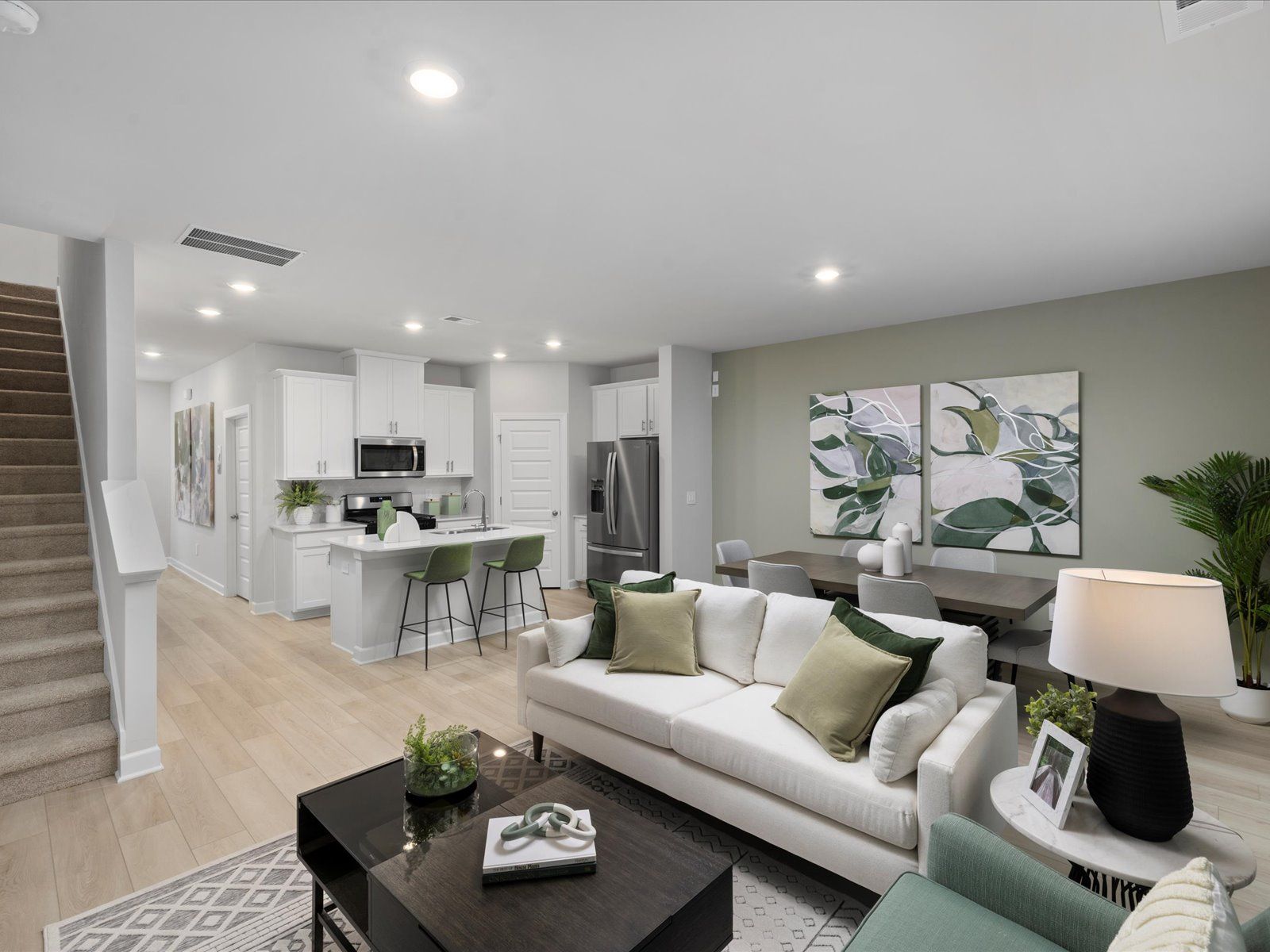 Welcome home to the Amber floorplan modeled at Valentine Townes in Greer, SC.