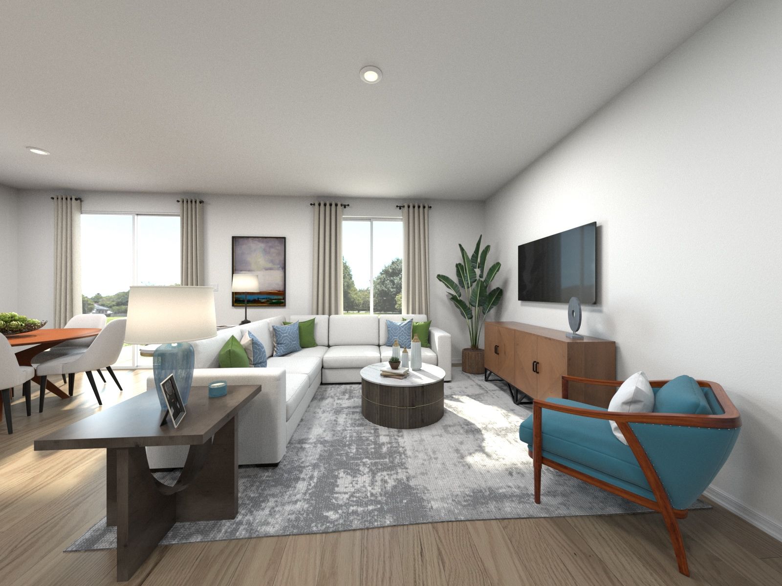 Rendering of the Gardenia Living Room:Rendering of the Gardenia Living Room