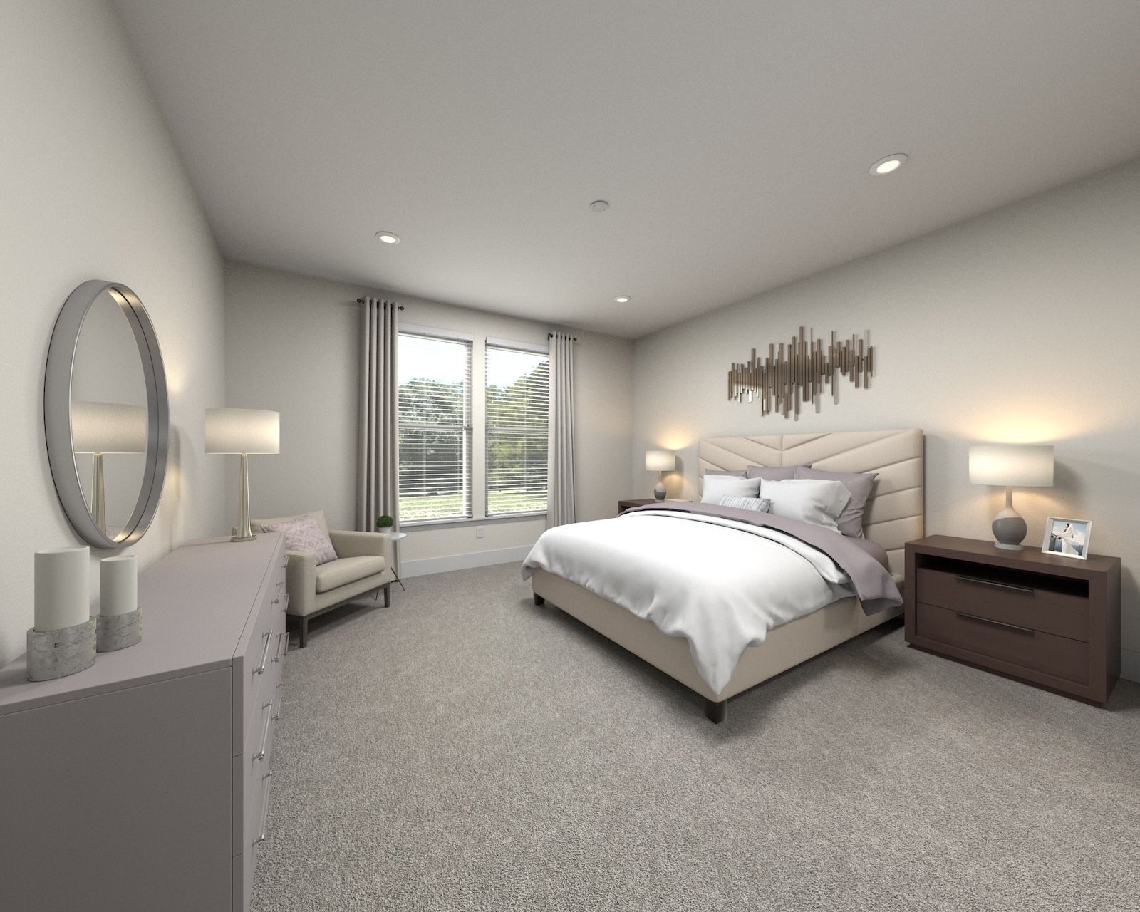 Virtually Staged Primary Suite:The primary bathroom offers a private retreat.