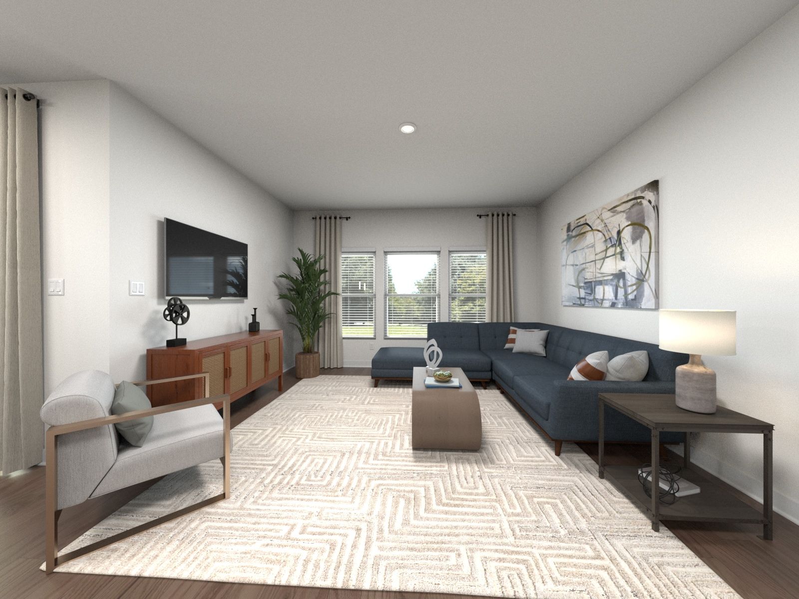 Spend family movie nights in the spacious great room.:Great Room