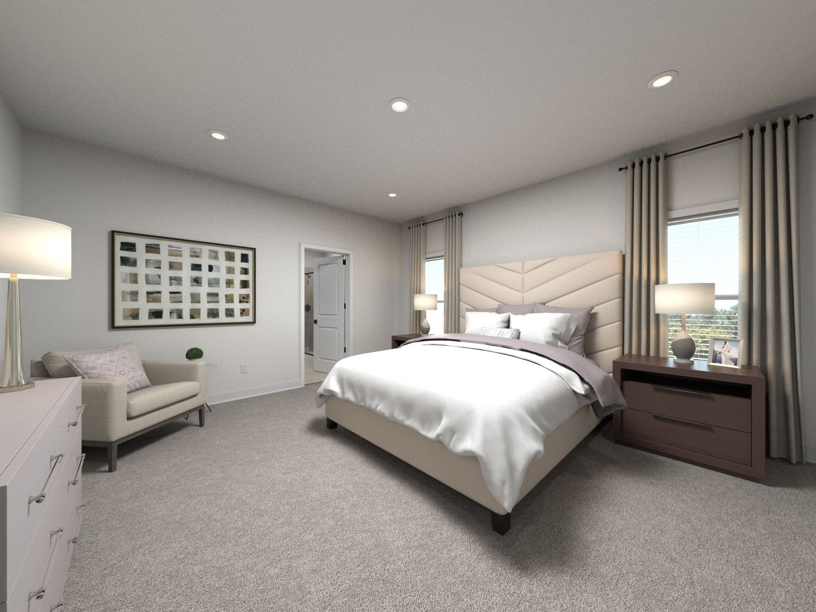 The primary suite offers a private retreat.:Primary Suite