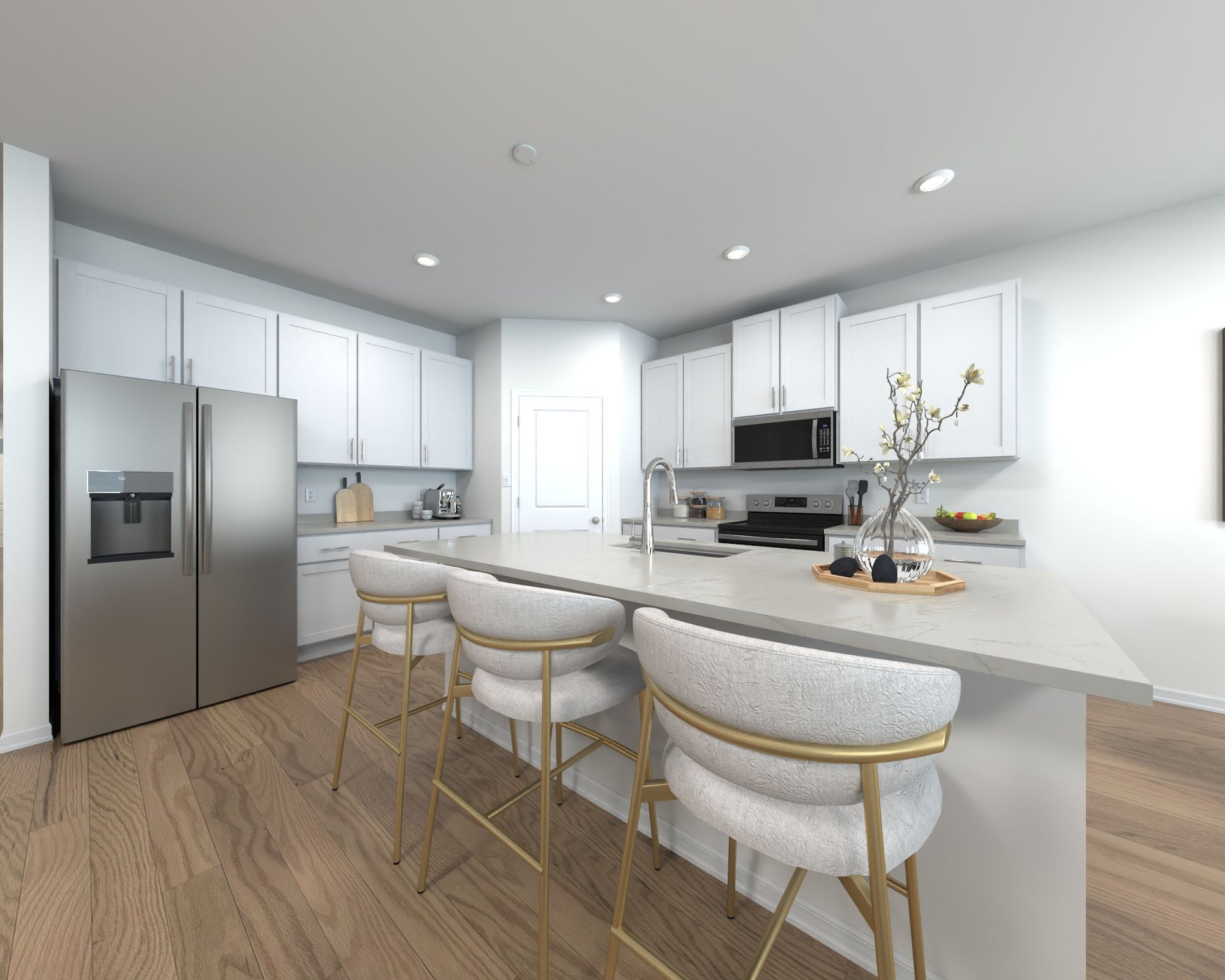 Rendering of the Modena Floorplan Kitchen.:Rendering of the Modena Floorplan Kitchen.