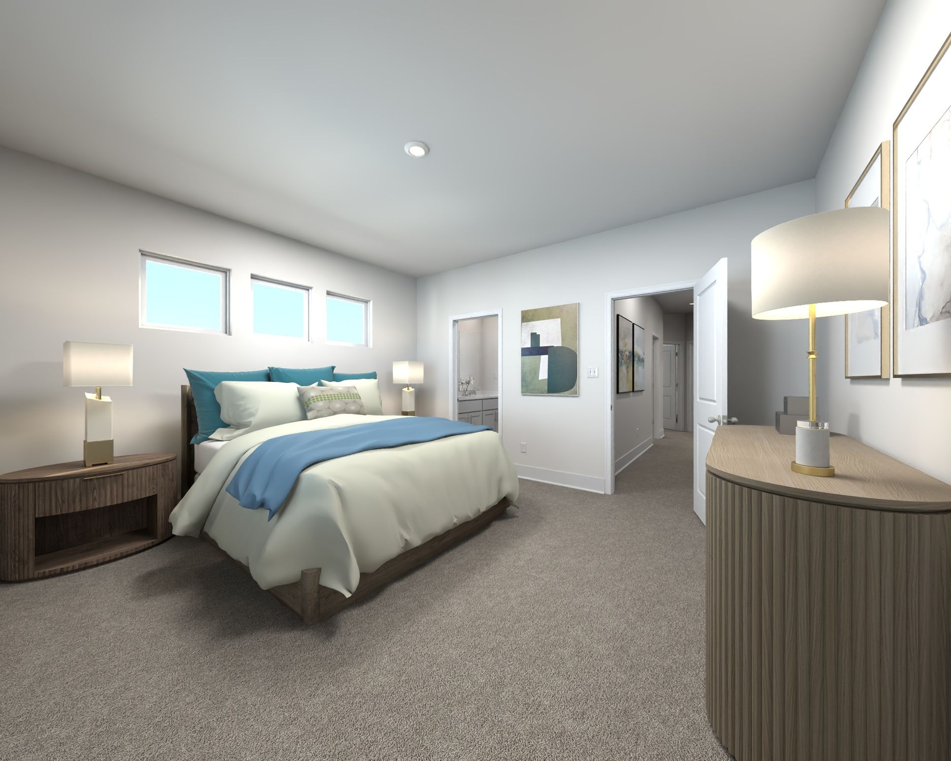 The primary suite offers a private retreat.:Primary Suite