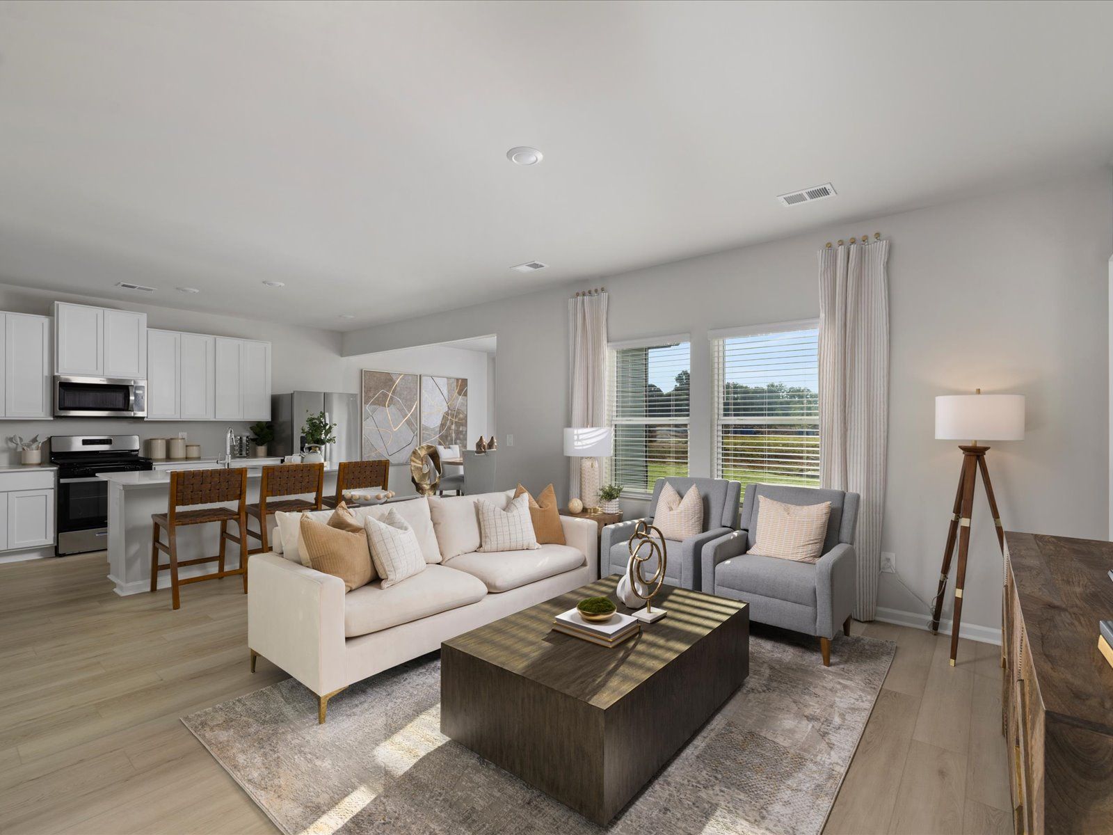 Living Room:Welcome to the Dallas model at Pleasant Brook.